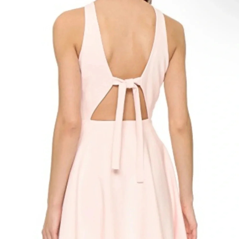 Elizabeth and James Blush tie back mini dress - Picture 4 of 11